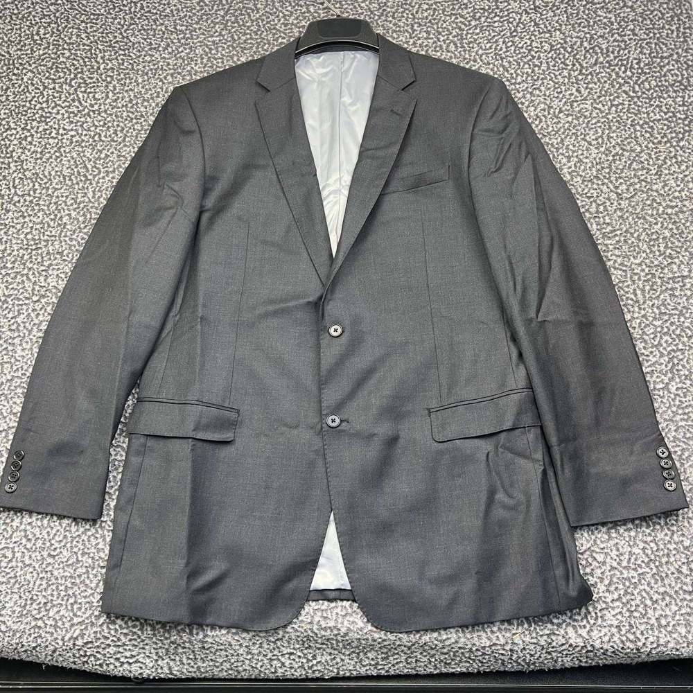 Sinio Blazer Jacket Men 46L 40W Slim Fit Wool Dark Grey Long Sleeve